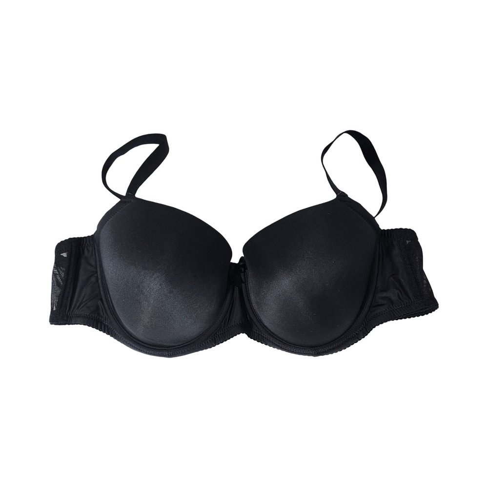 Yours Womens Black Padded Underwire T-Shirt Bra 42C Solid Smooth Everyday